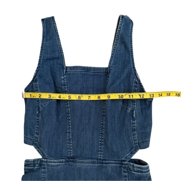 Madewell Cutout Denim Midi Dress Size 2 Jeans Fitted Stretch Sleeveless Open Zip - Picture 4 of 8